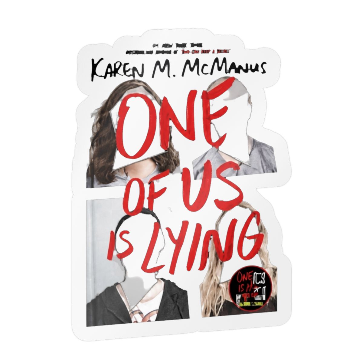 One of Us is Lying Book Stack Sticker | Gift Laptop Decal Planner Waterproof Stickers Books Bookish YA Mystery Karen M. Mcmanus - alternate angle 4, merchandise