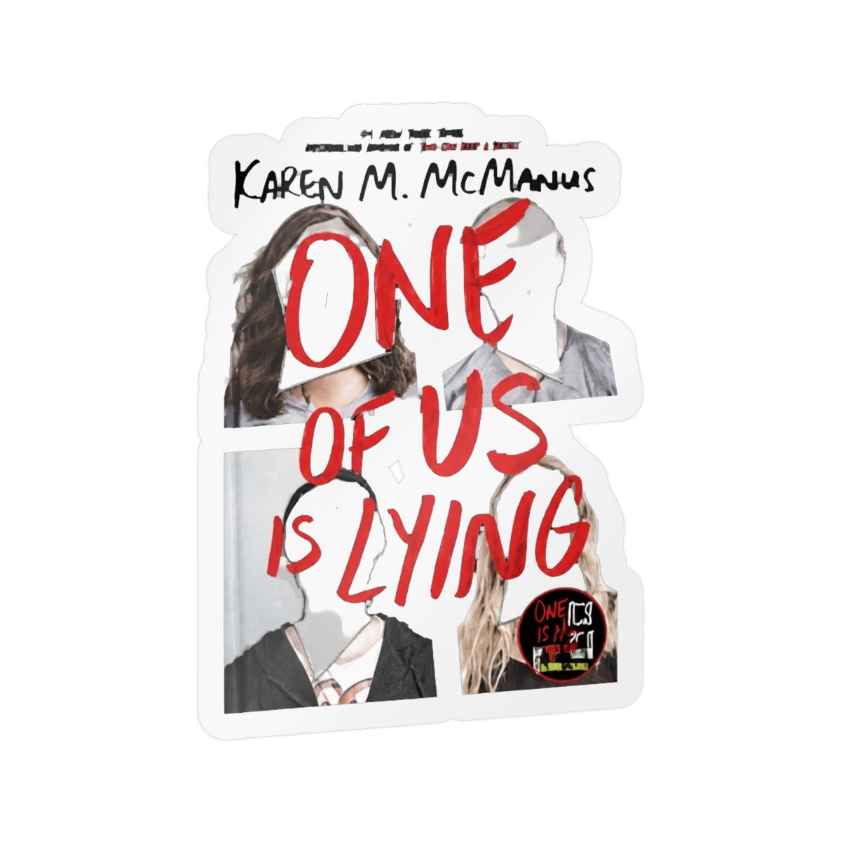 One of Us is Lying Book Stack Sticker | Gift Laptop Decal Planner Waterproof Stickers Books Bookish YA Mystery Karen M. Mcmanus - alternate angle 5, merchandise